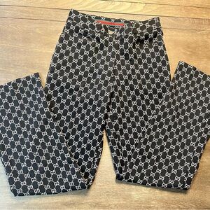 Gucci Black & White GG Monogram Slim Pants